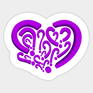 Who is in my heart? Purple color Sticker